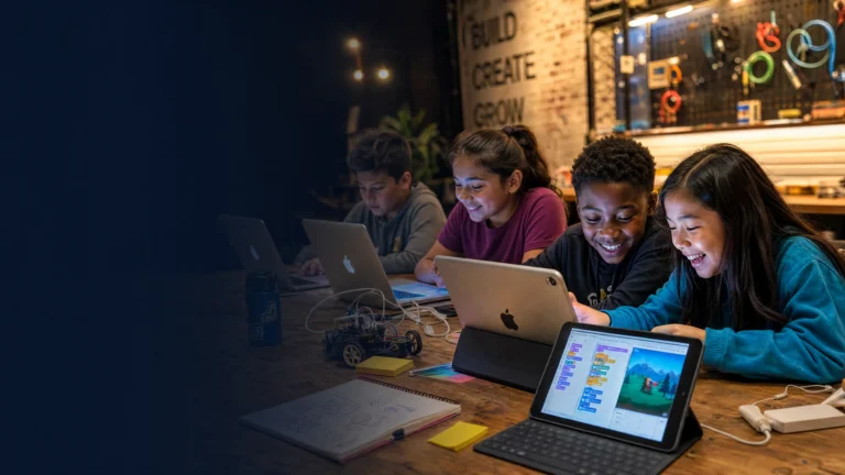 Students coding and building projects at Love to Code Academy